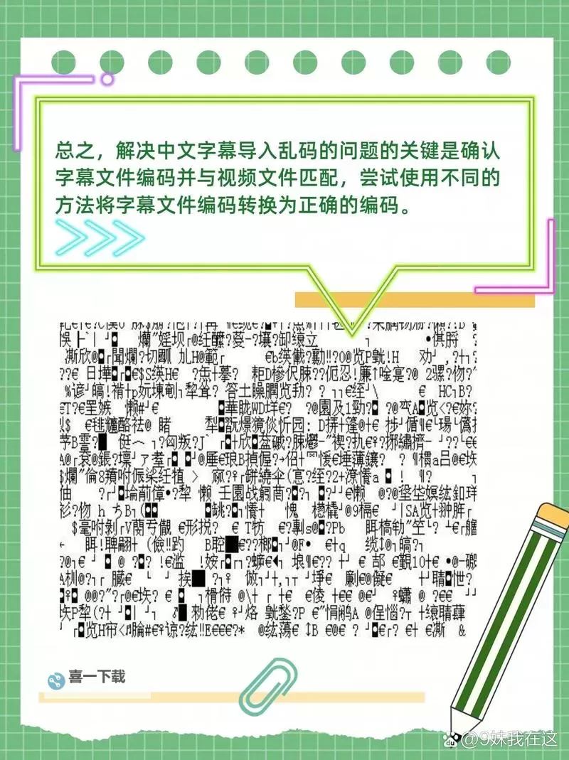解决方案：如何修复中文字字幕11页中文乱码问题图1