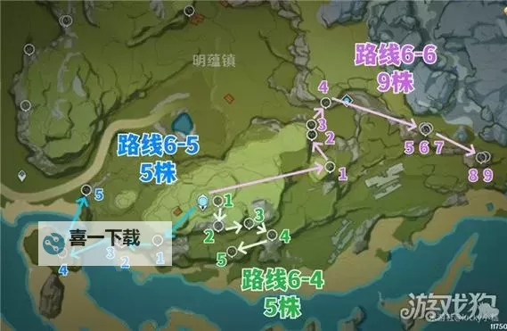 《原神》琉璃袋位置一览 琉璃袋采集路线图1