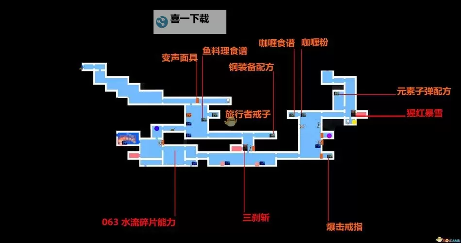 《赤痕夜之仪式》各宝箱、发型与书籍位置图示图1