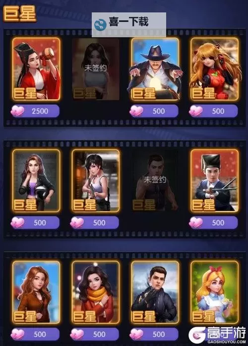 《影业梦想家》艺人攻略 影业梦想家艺人类型介绍图1