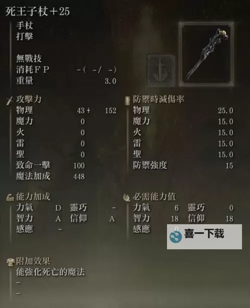 《艾尔登法环》死亡钩棒面板与获取教程 死亡钩棒怎么获得图2