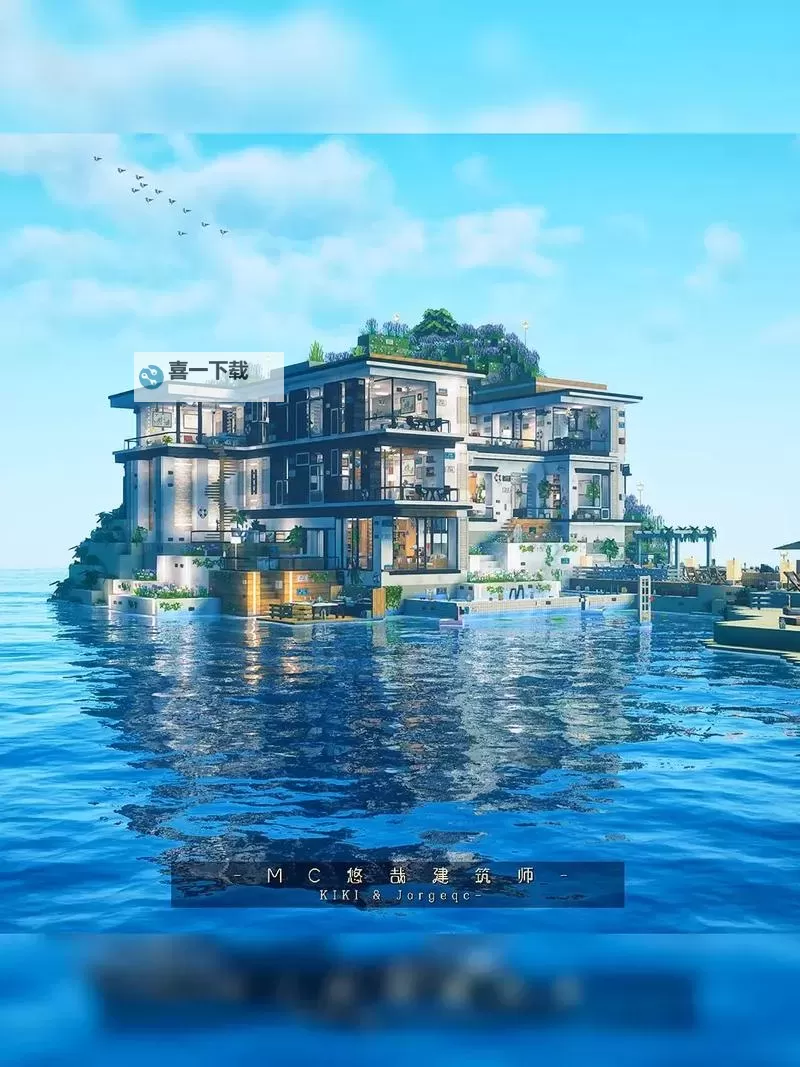 《我的世界》水下别墅建造教学 水下别墅怎么造图1