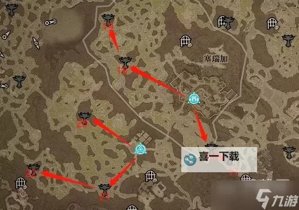 《暗黑破坏神4》破碎群峰莉莉丝祭坛位置路线图图1